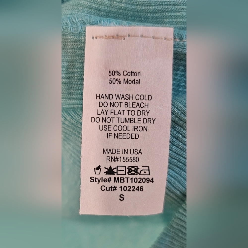 Anthropologie - NEW Maronie Tie Dye Knit Pullover T-Shirt Blue Ribbed Top​​​ - Picture 8 of 8